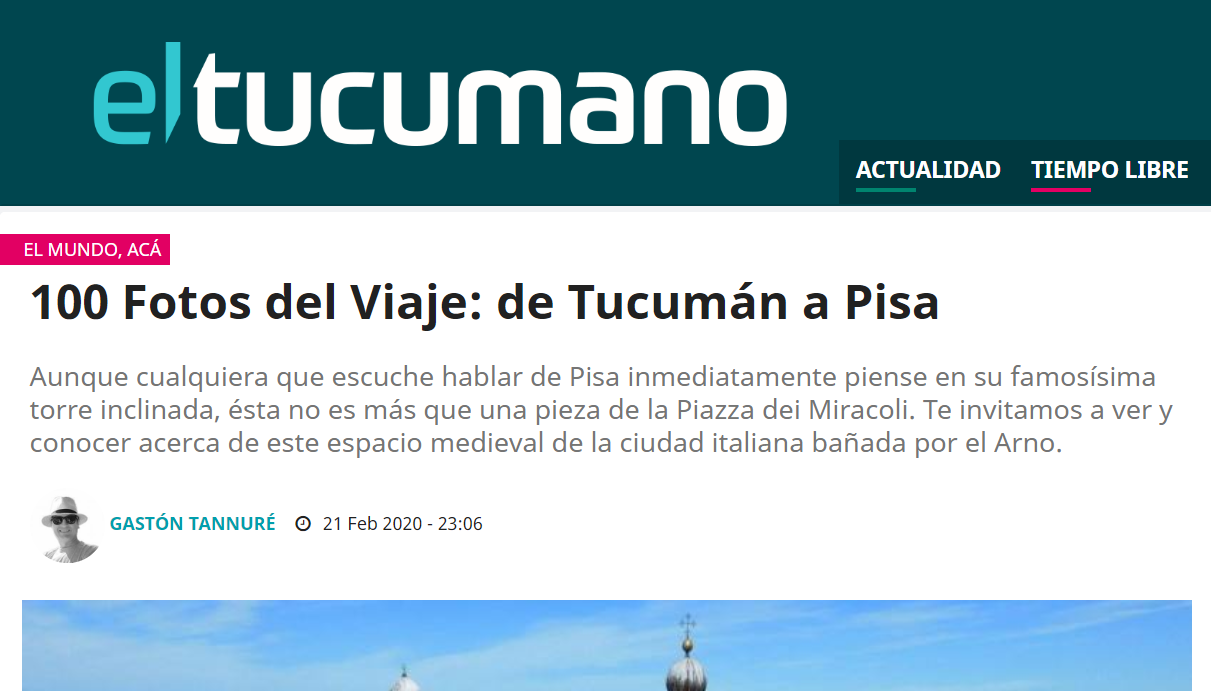 Columna sobre Pisa en el Diario Digital El Tucumano
